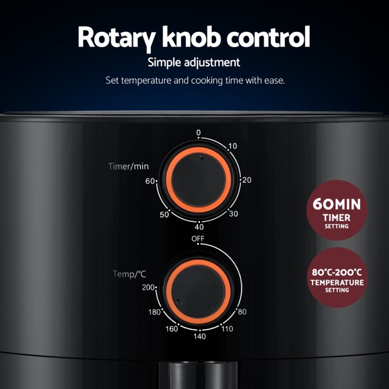 devanti 4l air fryer knob control 1500w devanti 4l air fryer knob control 1500w