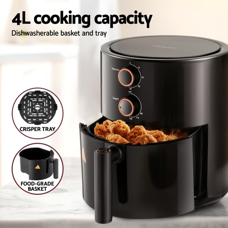 devanti 4l air fryer knob control 1500w devanti 4l air fryer knob control 1500w