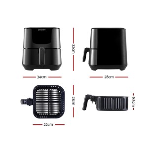 devanti air fryer 7l lcd fryers black devanti air fryer 7l lcd fryers black