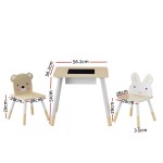 keezi 3pcs kids table and chairs set activity desk chalkboard toy hidden storage