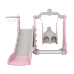 keezi kids slide swing set basketball hoop outdoor playground toys 170cm pink keezi kids slide swing set basketball hoop outdoor playground toys 170cm pink