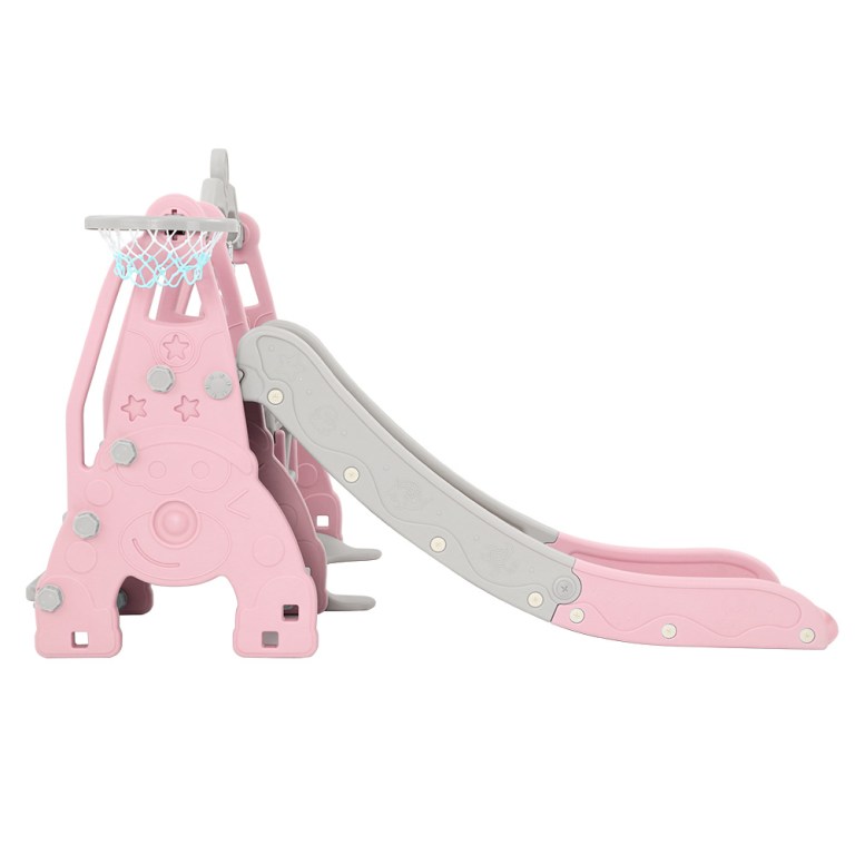 keezi kids slide swing set basketball hoop outdoor playground toys 170cm pink keezi kids slide swing set basketball hoop outdoor playground toys 170cm pink