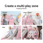 keezi kids slide swing set basketball hoop outdoor playground toys 170cm pink keezi kids slide swing set basketball hoop outdoor playground toys 170cm pink