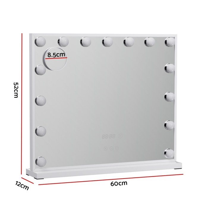 embellir makeup mirror 60x52cm hollywood vanity with led light tabletop white embellir makeup mirror 60x52cm hollywood vanity with led light tabletop white