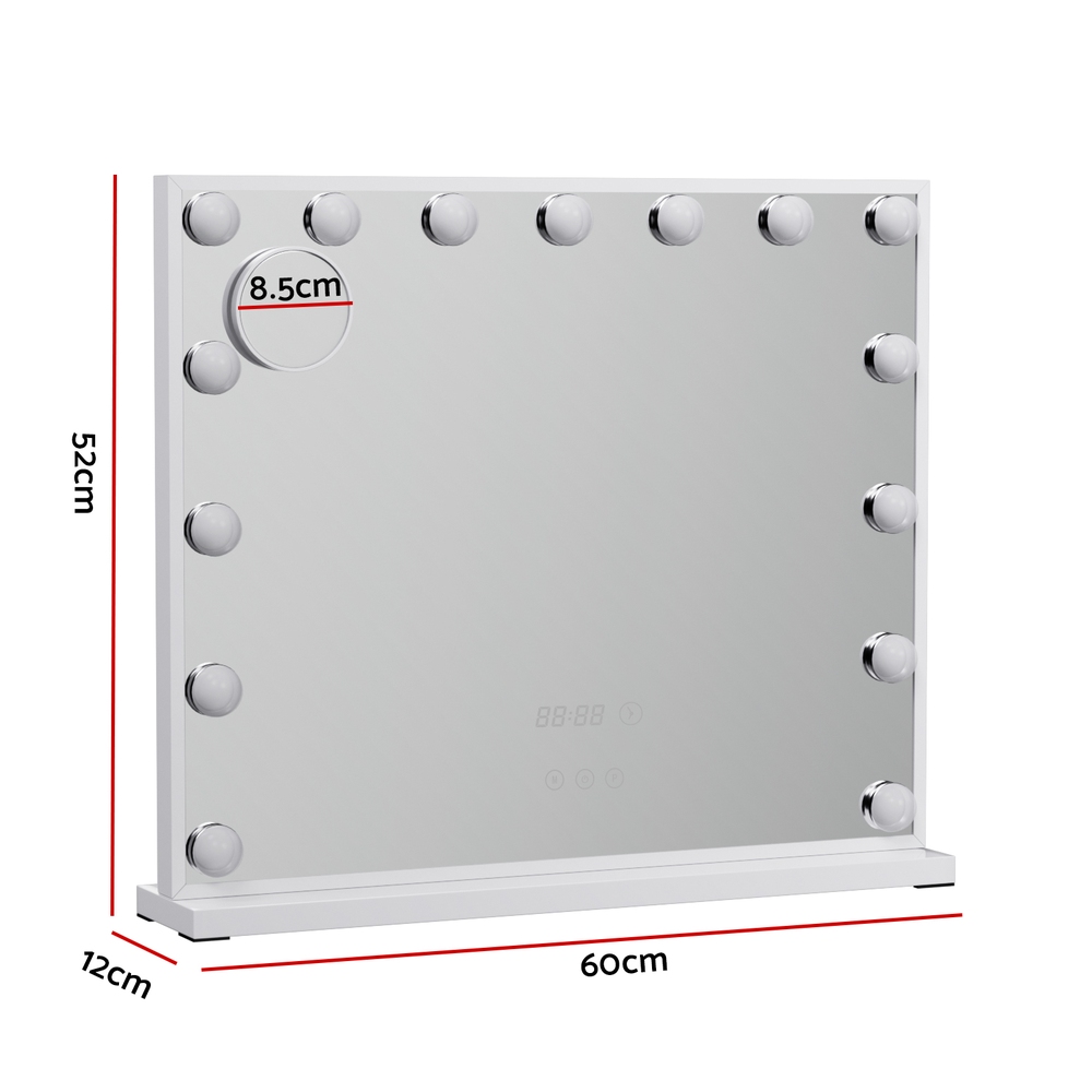 embellir makeup mirror 60x52cm hollywood vanity with led light tabletop white