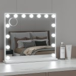 embellir makeup mirror 60x52cm hollywood vanity with led light tabletop white embellir makeup mirror 60x52cm hollywood vanity with led light tabletop white