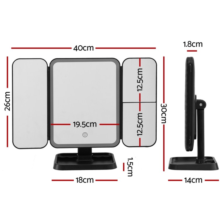 embellir led makeup mirror tri fold lighted vanity mirrors 1x2x3x magnifications embellir led makeup mirror tri fold lighted vanity mirrors 1x2x3x magnifications