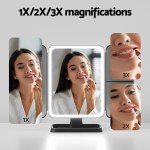 embellir led makeup mirror tri fold lighted vanity mirrors 1x2x3x magnifications embellir led makeup mirror tri fold lighted vanity mirrors 1x2x3x magnifications