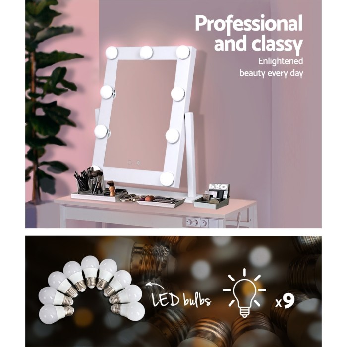 embellir makeup mirror 30x38cm hollywood vanity with led light rotation tabletop embellir makeup mirror 30x38cm hollywood vanity with led light rotation tabletop