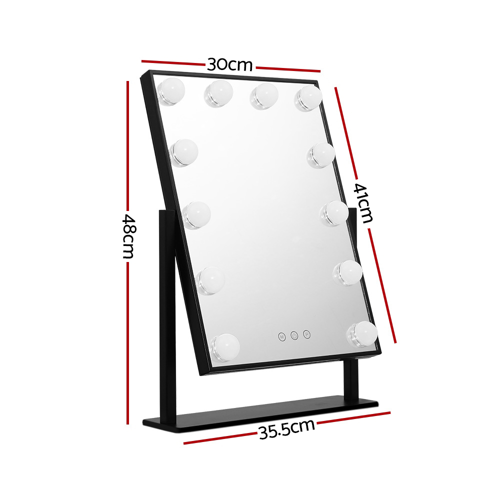 embellir makeup mirror 30x48cm hollywood vanity with led light rotation tabletop
