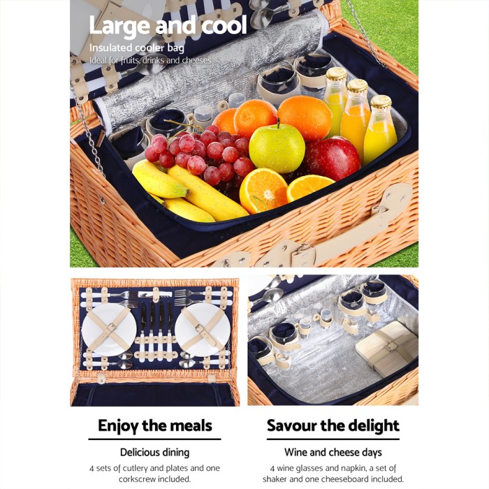 alfresco 4 person picnic basket set insulated blanket alfresco 4 person picnic basket set insulated blanket
