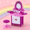 keezi kids pretend makeup play set dressing table chair girls toys children