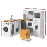 keezi kids kitchen playset 2 piece wooden pretend play coffee maker toy 80cm white keezi kids kitchen playset 2 piece wooden pretend play coffee maker toy 80cm white