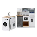 keezi kids kitchen playset 2 piece wooden pretend play coffee maker toy 80cm white keezi kids kitchen playset 2 piece wooden pretend play coffee maker toy 80cm white