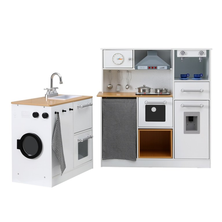 keezi kids kitchen playset 2 piece wooden pretend play coffee maker toy 80cm white keezi kids kitchen playset 2 piece wooden pretend play coffee maker toy 80cm white