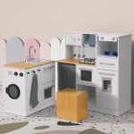 keezi kids kitchen playset 2 piece wooden pretend play coffee maker toy 80cm white keezi kids kitchen playset 2 piece wooden pretend play coffee maker toy 80cm white