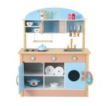 keezi kids wooden pretend kitchen play sets cooking toys pot pan bowls oven dishwasher 80cm blue keezi kids wooden pretend kitchen play sets cooking toys pot pan bowls oven dishwasher 80cm blue