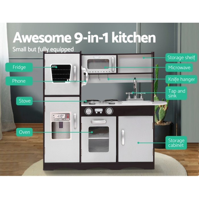 keezi kids kitchen play set wooden pretend toys cooking children stove fridge keezi kids kitchen play set wooden pretend toys cooking children stove fridge