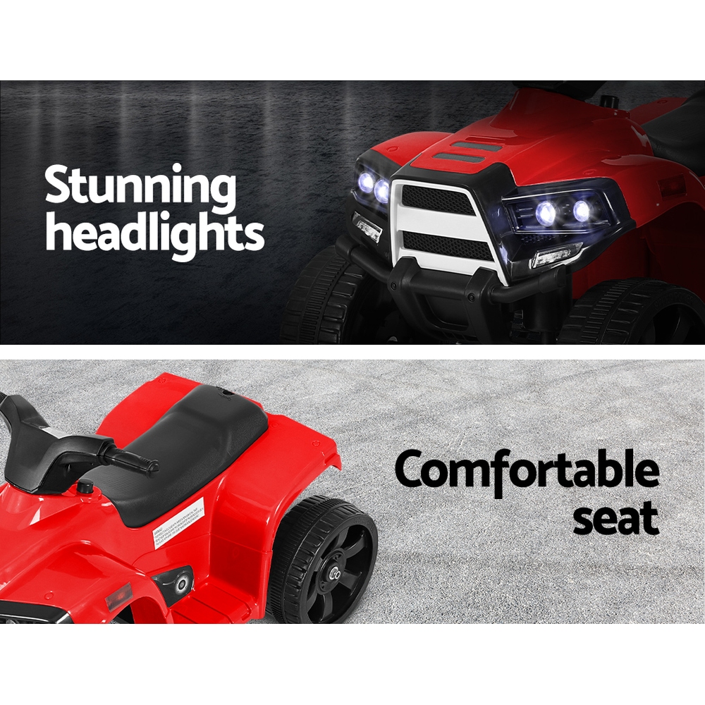 rigo kids ride on atv quad motorbike car 4 wheeler electric toys battery red