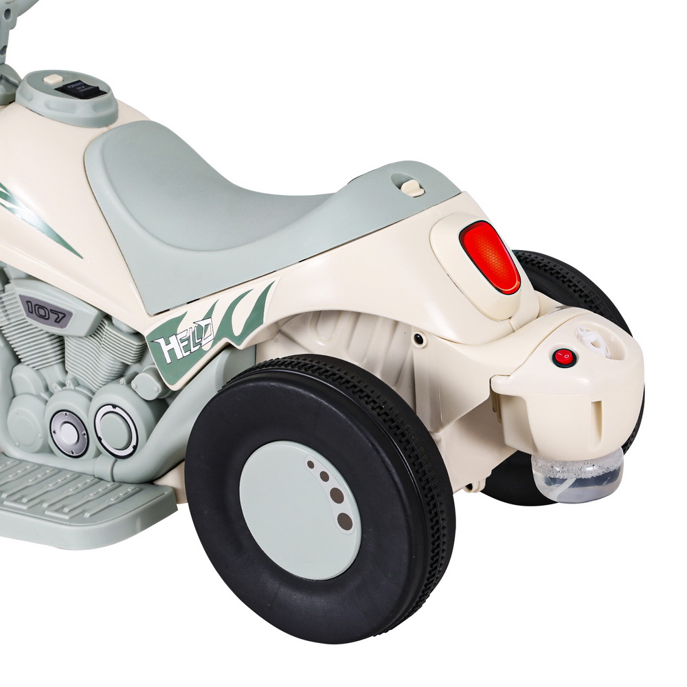 rigo kids ride on car electric motorcycle motorbike with bubble maker green