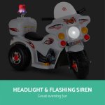 rigo kids electric ride on police motorcycle motorbike 6v battery white
