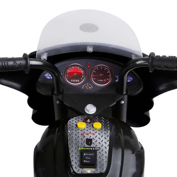 rigo kids electric ride on police motorcycle motorbike 6v battery black