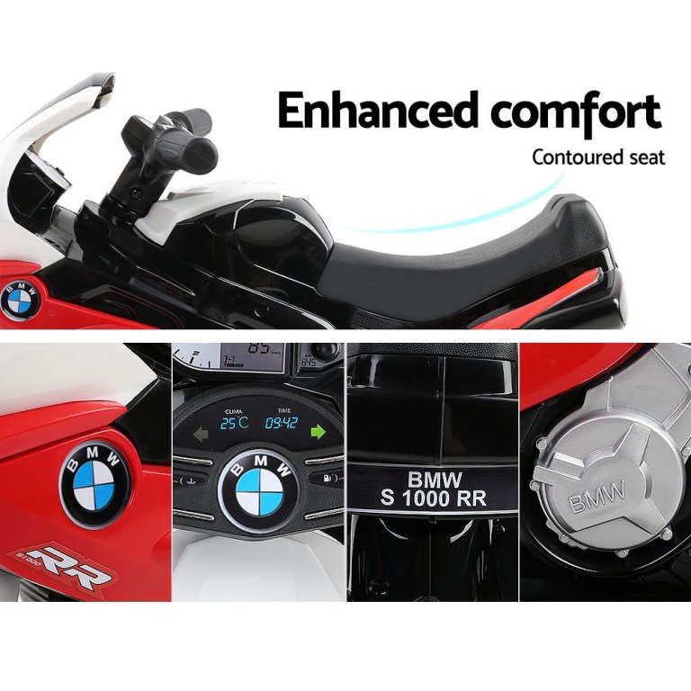 kids electric ride on car police motorcycle motorbike bmw licensed s1000rr red