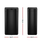 devanti 45l motion sensor bin rubbish automatic black