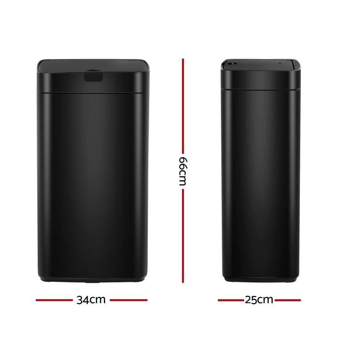 devanti 45l motion sensor bin rubbish automatic black devanti 45l motion sensor bin rubbish automatic black