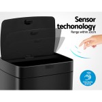 devanti 45l motion sensor bin rubbish automatic black