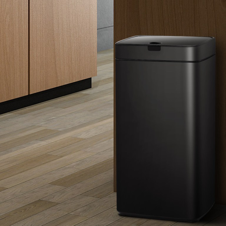 devanti 45l motion sensor bin rubbish automatic black