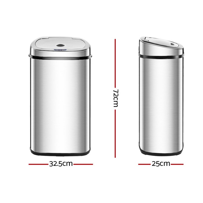 devanti 50l motion sensor bin rubbish automatic silver devanti 50l motion sensor bin rubbish automatic silver