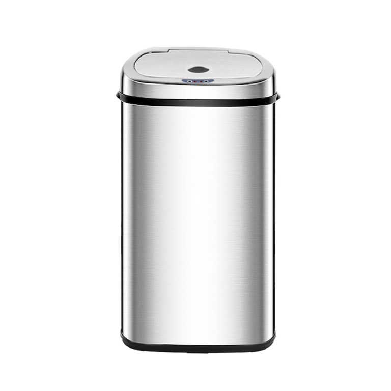 devanti 50l motion sensor bin rubbish automatic silver