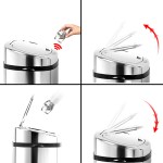 devanti 50l motion sensor bin rubbish automatic silver
