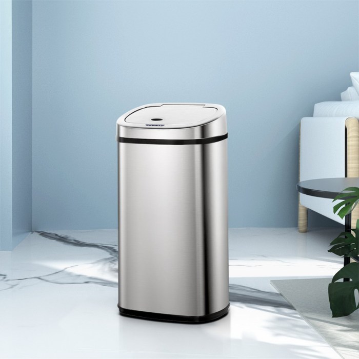 devanti 50l motion sensor bin rubbish automatic silver devanti 50l motion sensor bin rubbish automatic silver