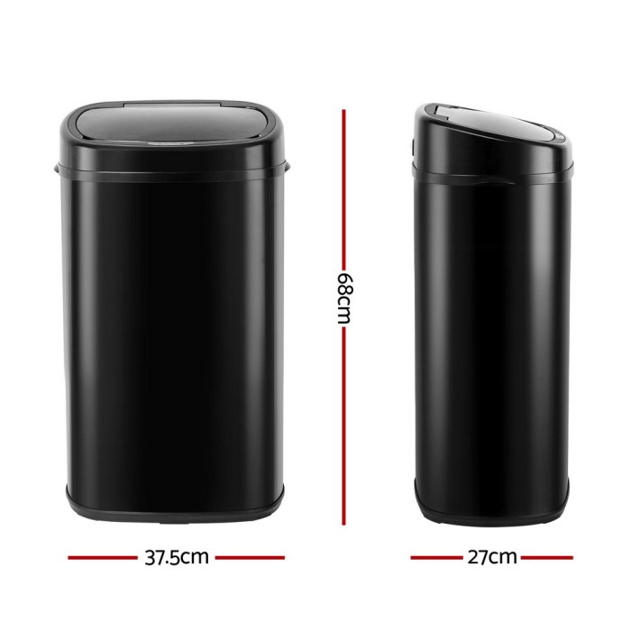 devanti 58l motion sensor bin rubbish automatic black devanti 58l motion sensor bin rubbish automatic black