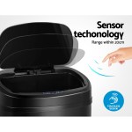 devanti 58l motion sensor bin rubbish automatic black devanti 58l motion sensor bin rubbish automatic black