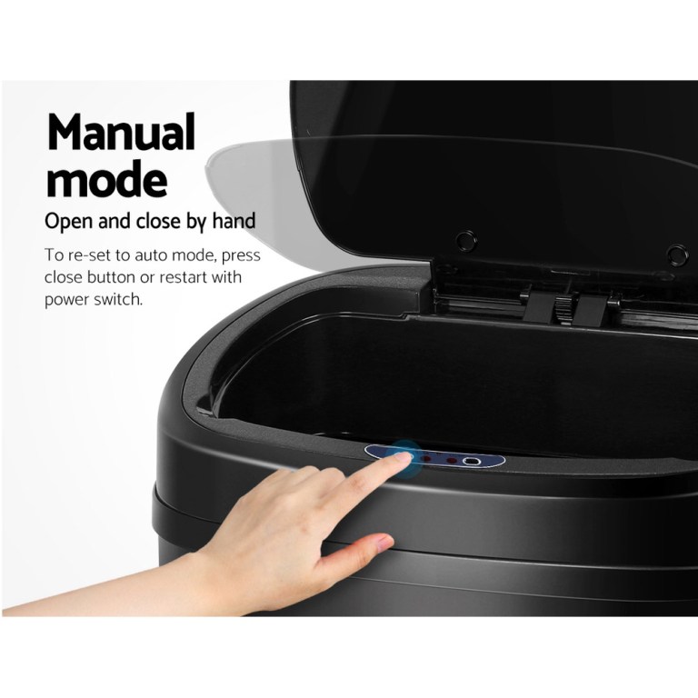 devanti 58l motion sensor bin rubbish automatic black devanti 58l motion sensor bin rubbish automatic black