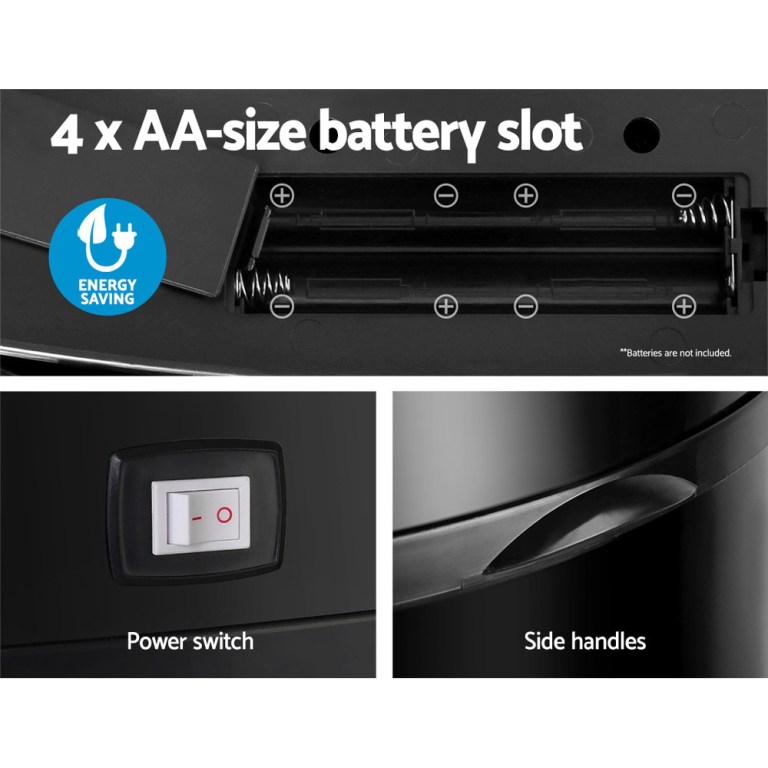 devanti 58l motion sensor bin rubbish automatic black devanti 58l motion sensor bin rubbish automatic black