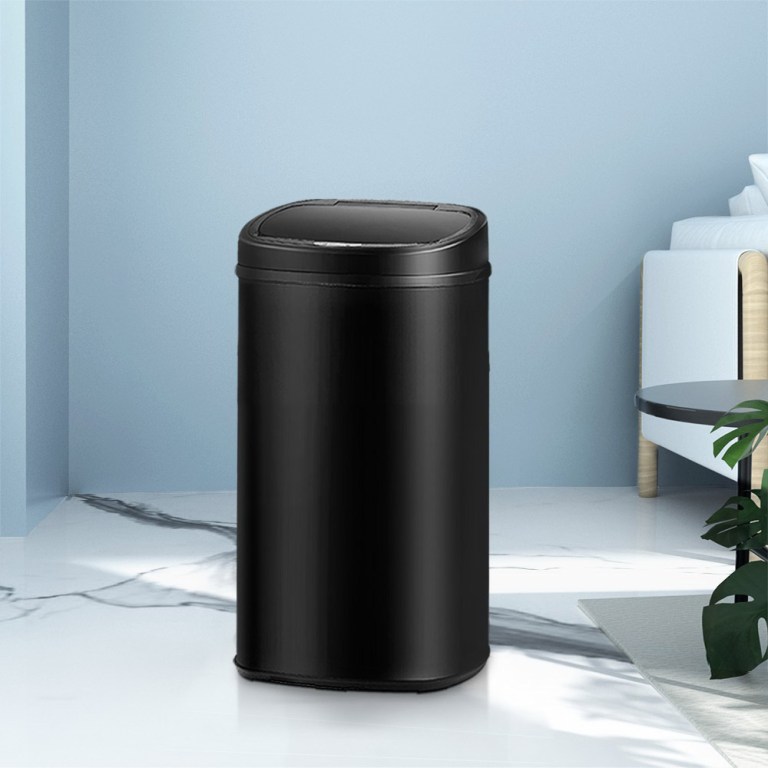 devanti 58l motion sensor bin rubbish automatic black devanti 58l motion sensor bin rubbish automatic black