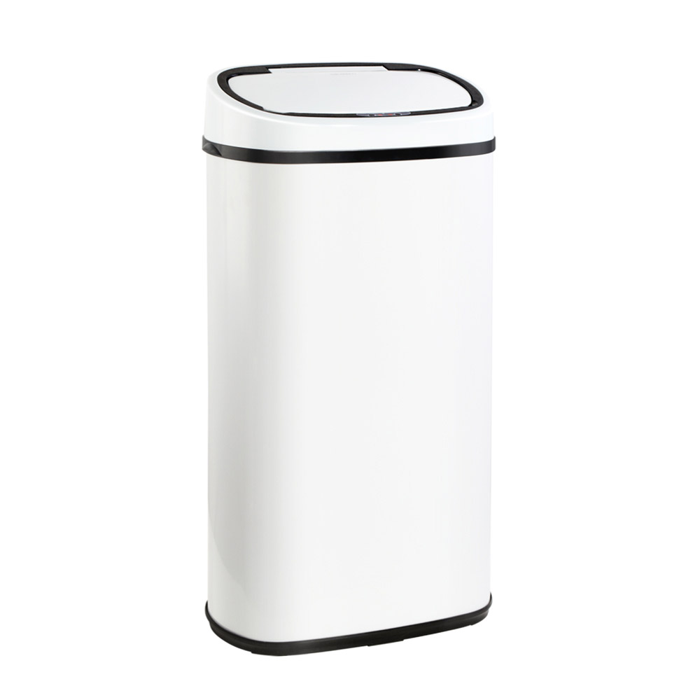 Devanti 58L Motion Sensor Bin Rubbish Automatic White Devanti 58L Motion Sensor Bin Rubbish Automatic White