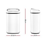 devanti 58l motion sensor bin rubbish automatic white