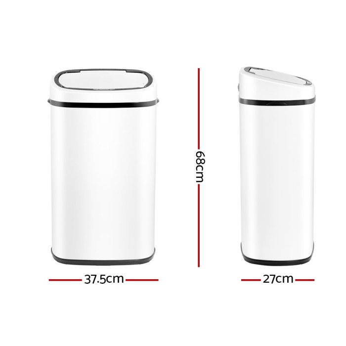 devanti 58l motion sensor bin rubbish automatic white devanti 58l motion sensor bin rubbish automatic white