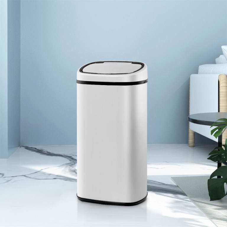devanti 58l motion sensor bin rubbish automatic white