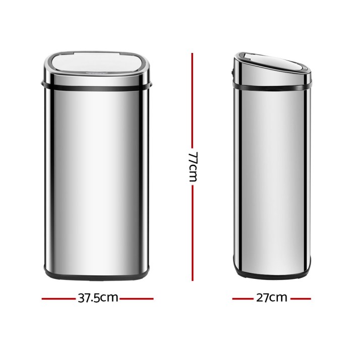 devanti 68l motion sensor bin rubbish automatic silver devanti 68l motion sensor bin rubbish automatic silver