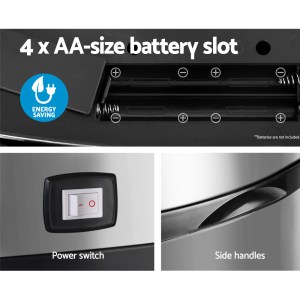 devanti 68l motion sensor bin rubbish automatic silver