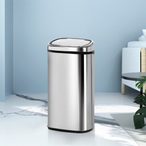 devanti 68l motion sensor bin rubbish automatic silver