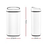 devanti 68l motion sensor bin rubbish automatic white