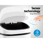 devanti 68l motion sensor bin rubbish automatic white