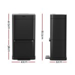 devanti 70l motion sensor bin pedal bins automatic black